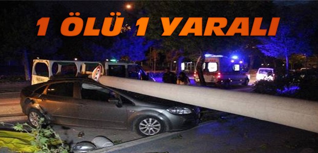 Konya'da Kaza:Otomobil Direğe Çarptı:1 Ölü