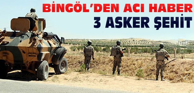 Bingöl'den Yine Acı Haber:3 Asker Şehit 6 Yaralı