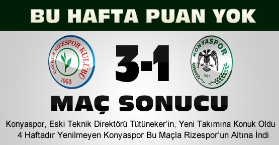 Çaykur Rizespor Torku Konyaspor Maç Sonucu