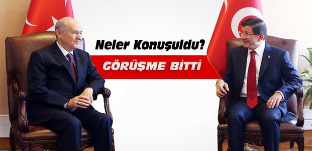 Davutoğlu Bahçeli Görüşmesi Sona Erdi