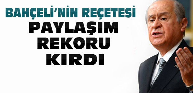 Devlet Bahçeli'den Olay Reçete