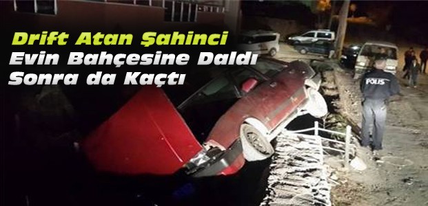 Drift Atan Şahinci Bahçe Duvarına Daldı