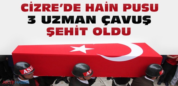 Şırnak'tan Acı haber:3 Asker Şehit